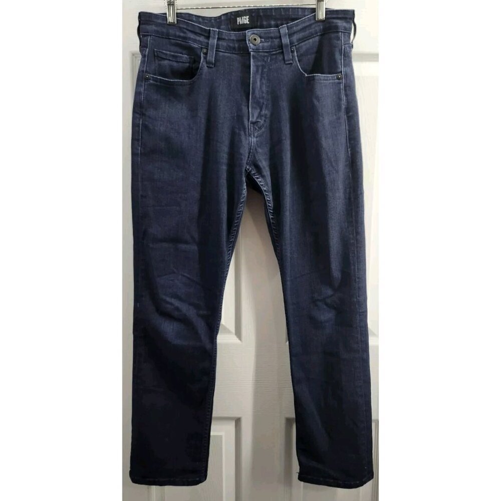 Paige Mens Federal Jeans 32x28 Blue Ink Well Straight Stretch Denim M655521-4010